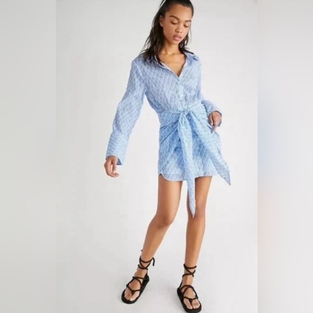 Free People Blue Mini Dress - Picture 2 of 12